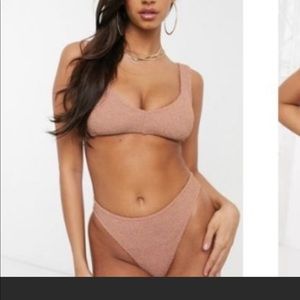 ASOS CURVE crinkle highrise bikini set